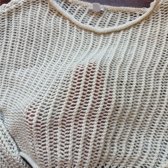 Garage Cream Ribbed Crew Neck Sweater - Picture 2 of 3